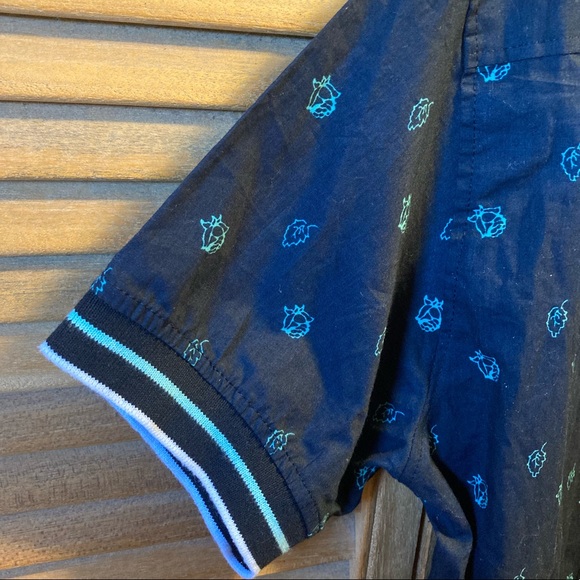 G-Net Black Slim Fitted Shirt w/Turquoise Prints - Picture 6 of 12